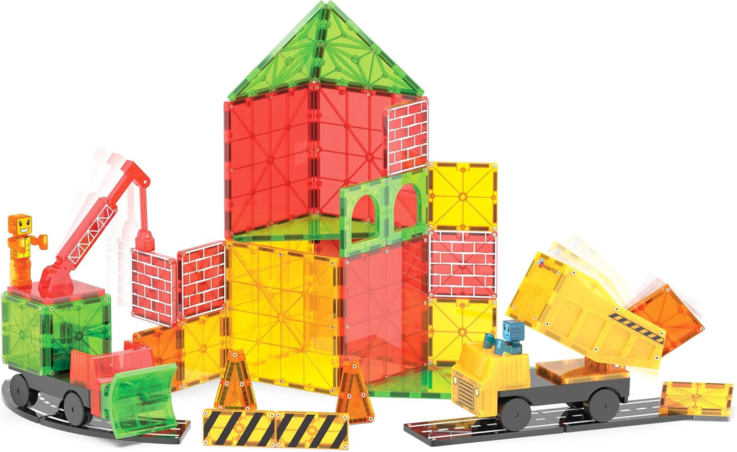 Magna-Tiles Builder XL 50-Piece Magnetic Construction Set, The Original Magnetic Building Brand