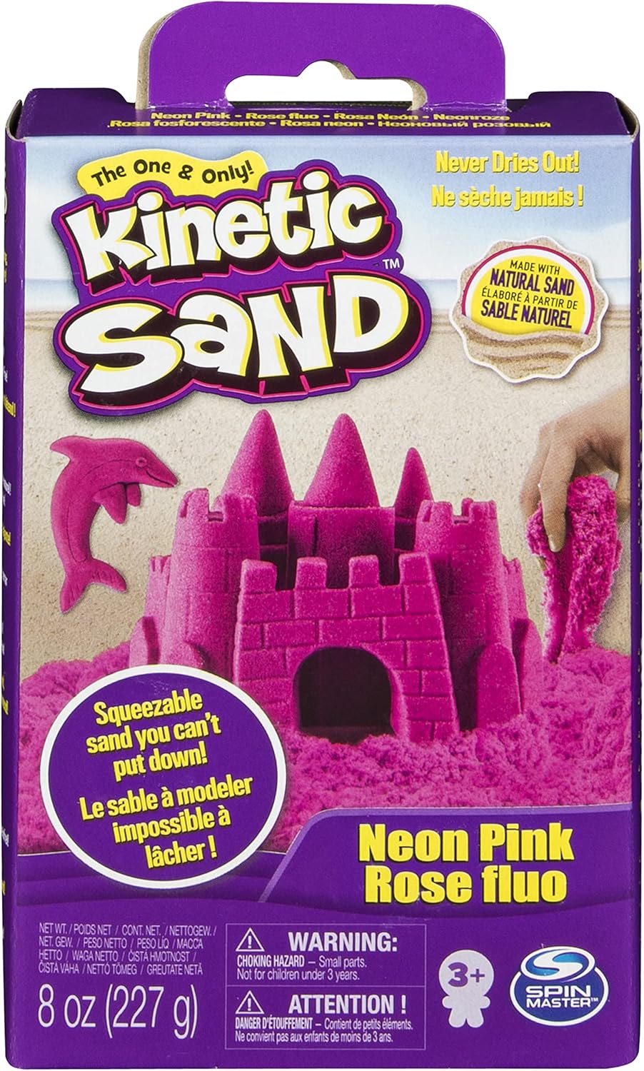 Kinetic Sand 8oz Neon Box (Variety of Colours - Style Picked at Random. One Supplied)