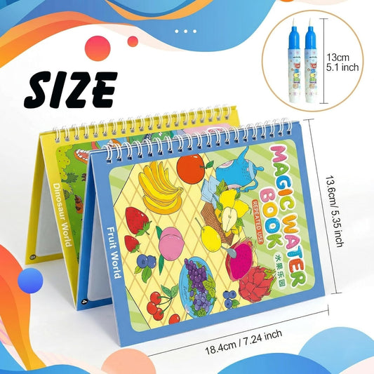 NYXTOB 8pcs Magic Water Book, Magic Water Painting Book, Paint with Water Books for Toddlers 1-3, 8 Painting Themes