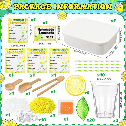 Skylety Lemonade Sensory Bin Fillers Spring Summer Homemade Lemon Stand Drink Role Play Sensory Bin Items Fine Motor Counting Sorting for Summer Activities Party Favors