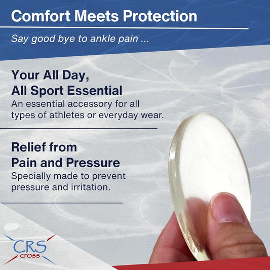 CRS Cross Gel Discs. Ankle Gel Pads. Premium Cushion and Protection for Ice Skates, Hockey, Roller Skating, Inline, Hiking, Riding, and Ski Boots.