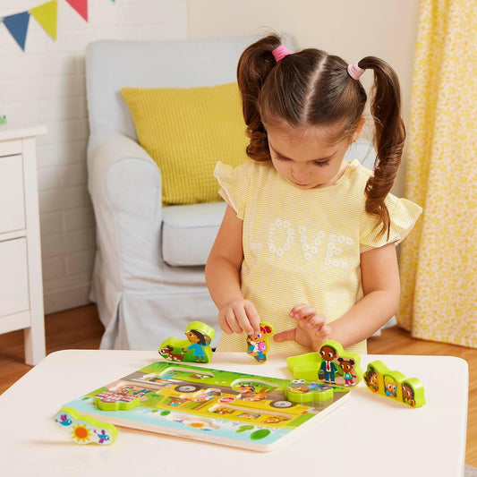 B. toys – Peek & Explore – School BusChunky Puzzle for Toddlers,Educational & Developmental Toys for Kids – 2+ Years