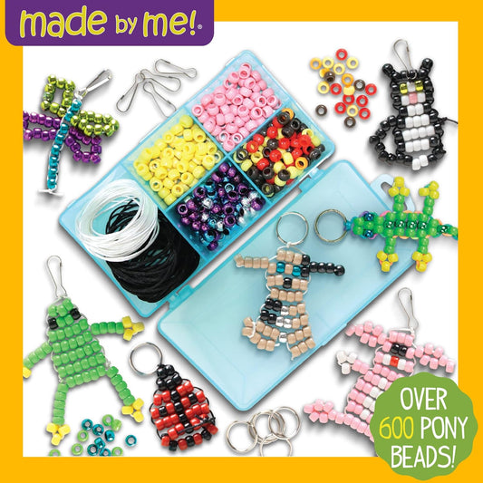 Made By Me Ultimate Bead Pets by Horizon Group USA, Bead Pets Crafts for Kids, Includes Over 1400 Beads, Cording, Keychains & Carabiner Clips, Design Templates, Storage Cases & More