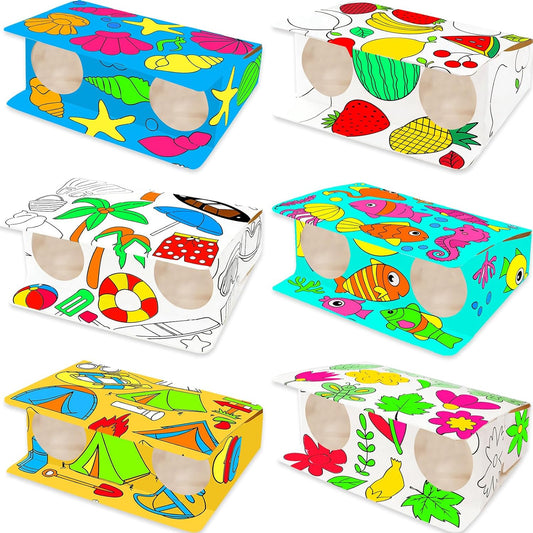 WorldBazaar Coloring Binoculars Crafts for Kids 12 Pack End of Year Gifts Make Your Own Paper Binocular DIY Art Craft Toys Boys Girls Birthday Summer Camping Party Supplies Class Activity