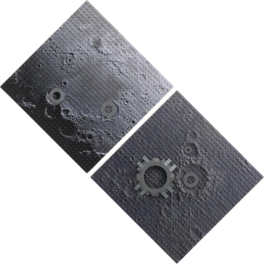 Feleph Space Moon Baseplate 10x10 inches Classic Building Blocks Base Plate Gray Compatible with Major Brands - 4PCS
