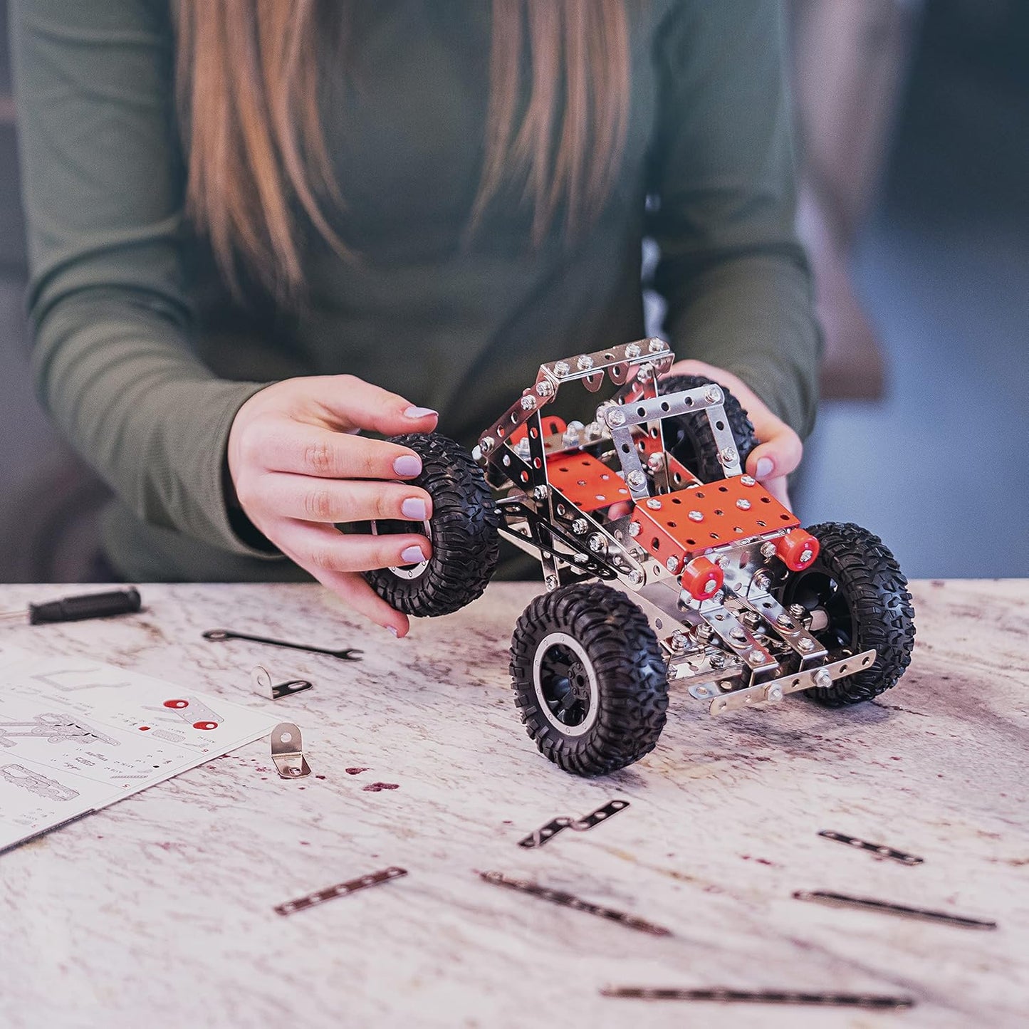 Erector Set for Boys - Girls | Metal Model Kits for Adults Teens and Advanced Kids Stem Toys | Build A Car Plane or Excavator | Educational Toys | Engineering Toys | Building Kit