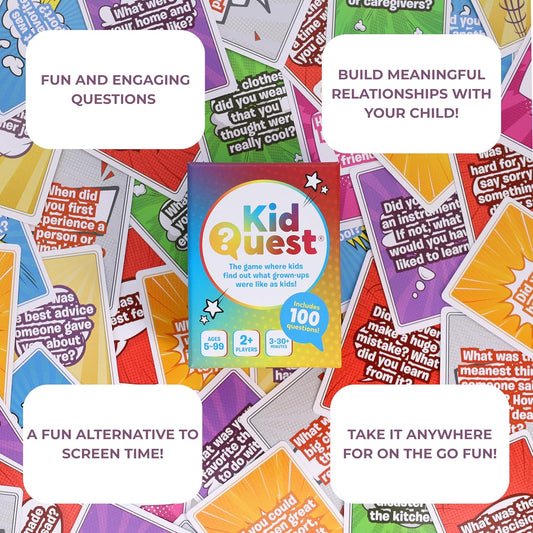 Chronicle Books KidQuest - 100 Conversation Cards for Kids Ages 5+ to Learn About Grown Ups As Kids - Fun Family Game Night Or Road Trip Activity