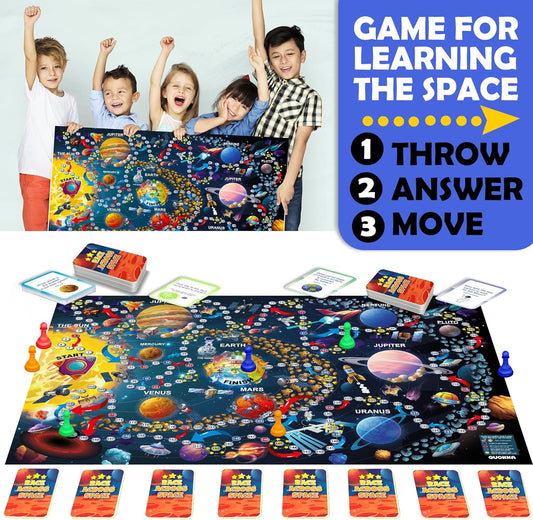 QUOKKA Board Games for Kids 8-12 - Family Games for Kids and Adults - Journey Across the World Card Game Ages 5-9 - Learn Capitals, Flags, Facts, and Map Locations with 195 World Map Cards