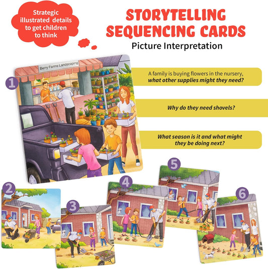 SPARK INNOVATIONS Sequencing Cards Bundle, Storytelling Cards, Higher and Lower Level Boxes, Speech Therapy Games, Learning Toys, Speech Therapy Games Bundle