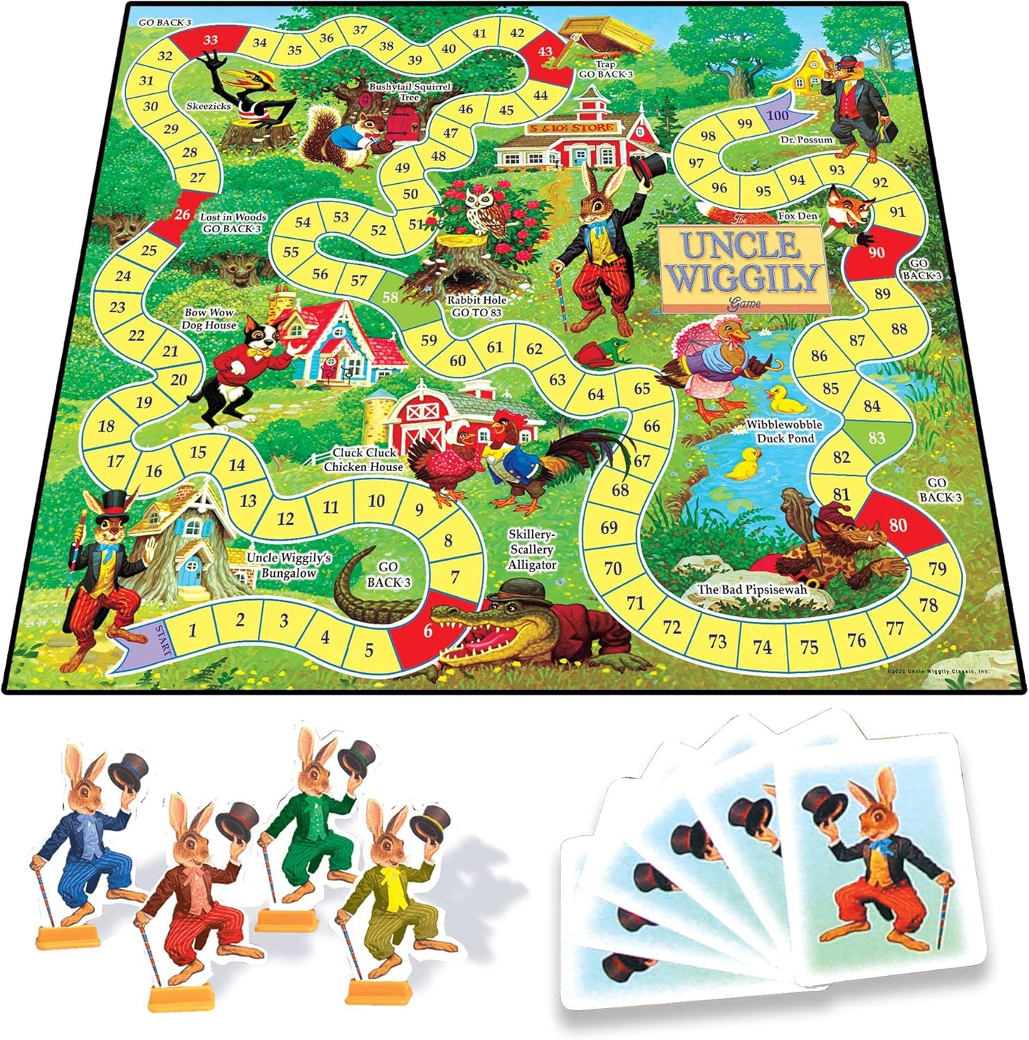 Uncle Wiggily by Winning Moves Games USA, The Classic Child's First Reading Game, for 2 to 4 Players, Ages 4+