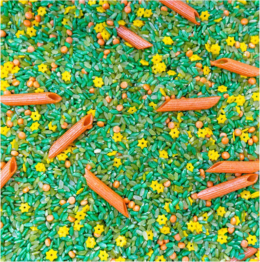 Spring Sensory Bin Filler, Easter Sensory Rice, Sensory Motor Aid, Colored Rice, Arts and Crafts (Carrot Patch Sensory Mix, 4 Cups)