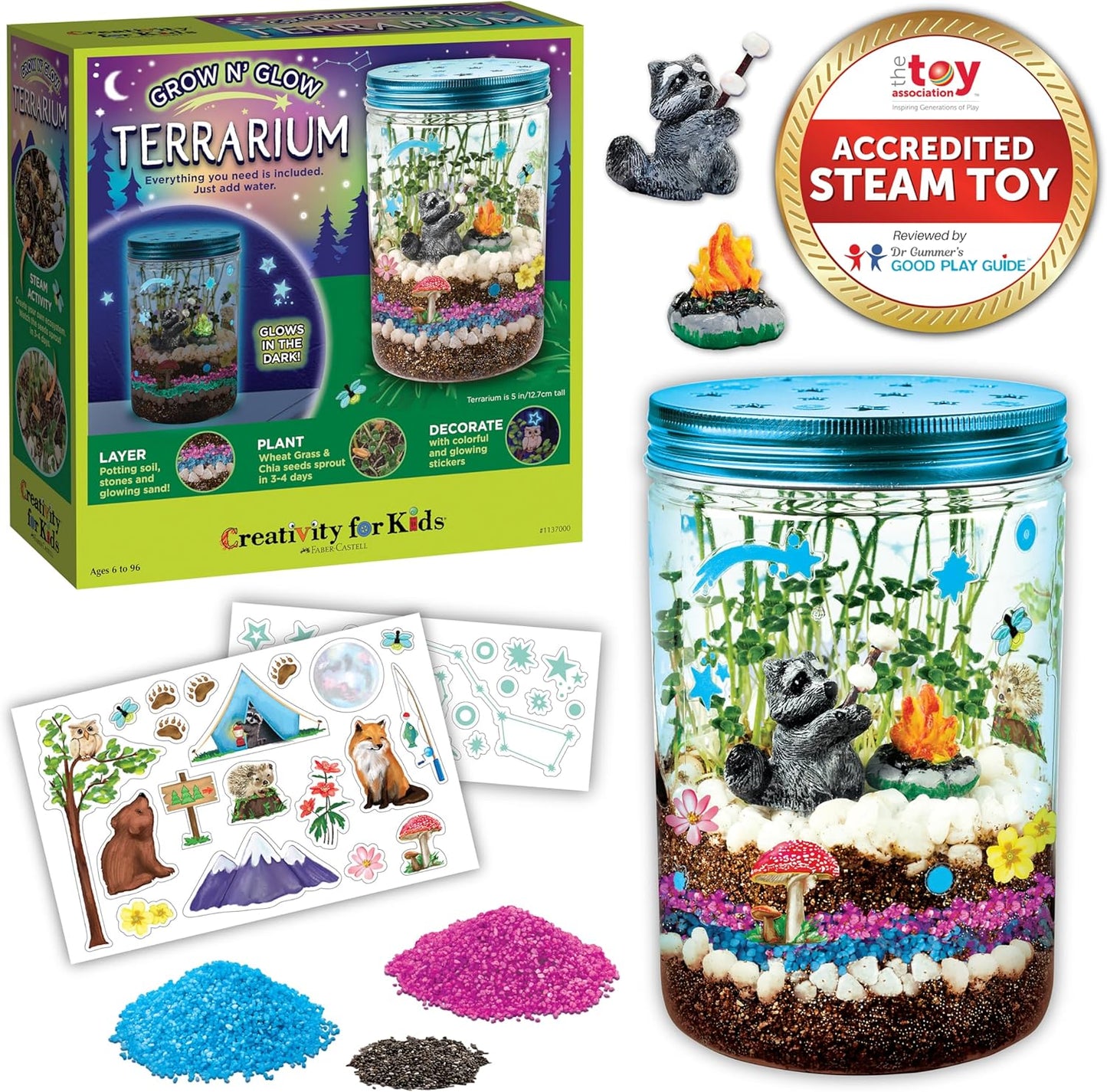 Creativity for Kids Grow 'N Glow Terrarium Kit - Educational Science Kits| Spring Crafts for Kids Gifts for Boys and Girls | Craft and STEM Projects (Ages 6+)