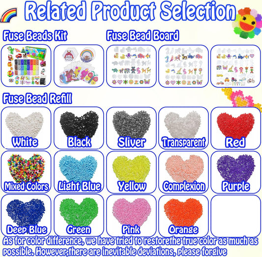 1000Pcs Beads Fuse - 5mm Transparent Melting Beads for Crafts, Bead Bulk Refill.