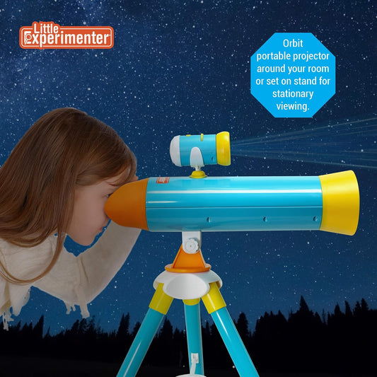 Little Experimenter Projector Telescope for Kids, Children's Telescopes & 24 Space Images, STEM Activity Science Toys, Gifts for Kids, Learning Gifts for Boys & Girls Ages 3 4 5 6-12 Year Old