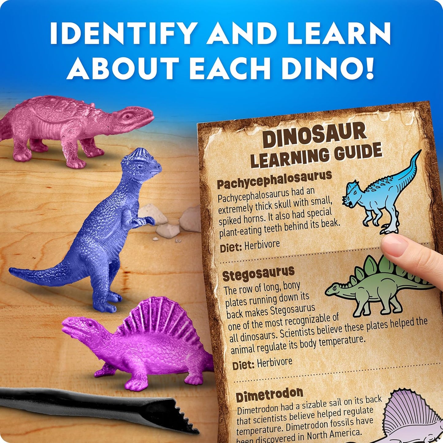 National Geographic Dinosaur Dig Kit - 12 Dino Shaped Dig Bricks with Dinosaur Figures Inside & Excavation Tool Sets, Egg Hunt or Dig Party Activity, Great STEM Toy for Boys & Girls