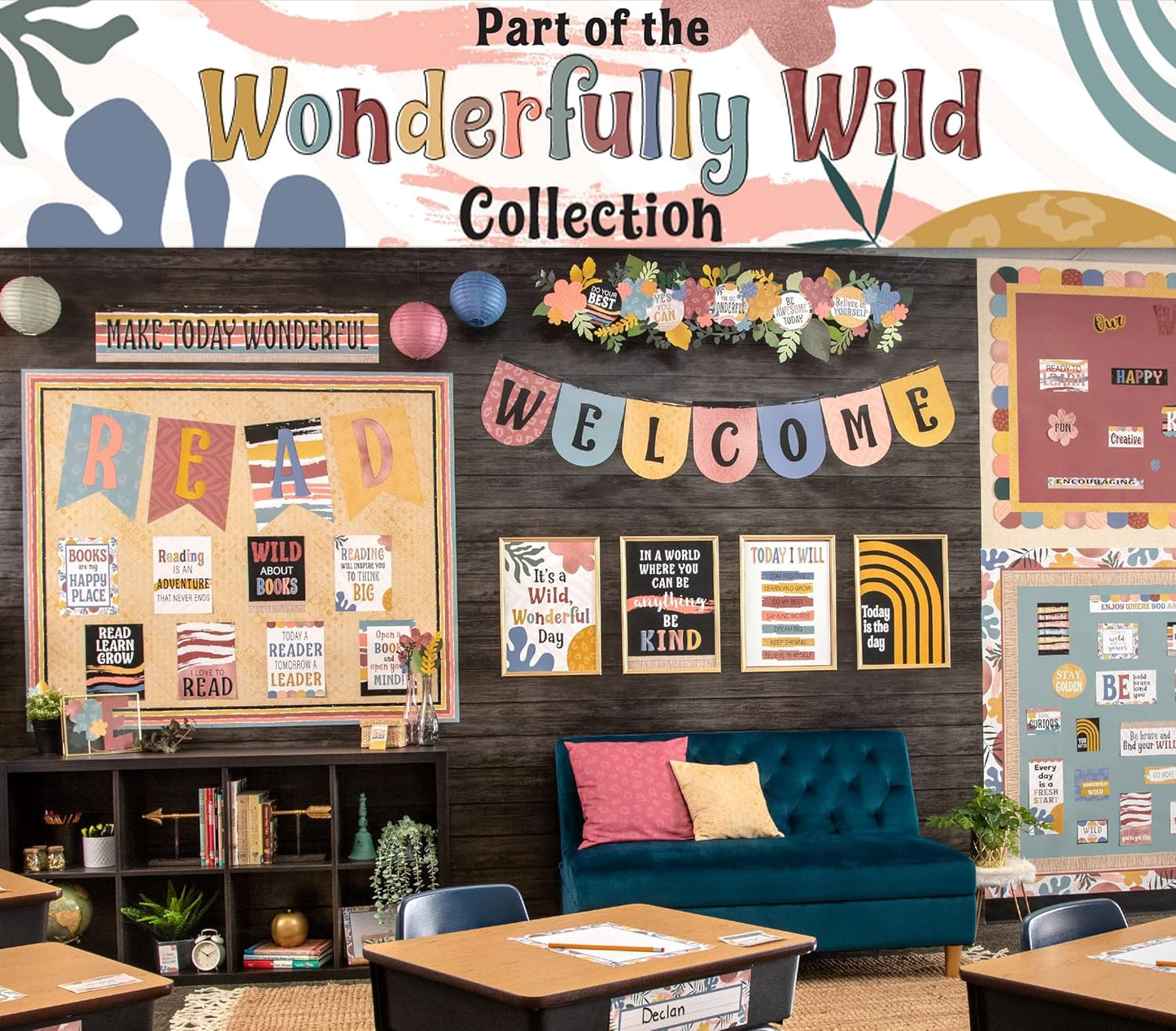 Teacher Created Resources Black Wild Whimsy 3" Magnetic Letters (TCR77516)