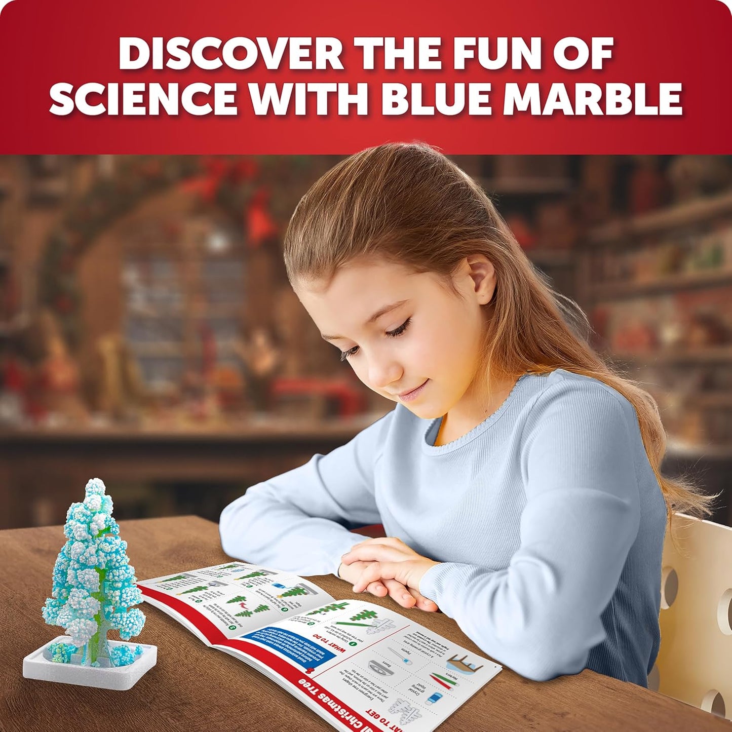 Blue Marble Science Surprise Christmas Ornament Kit for Kids- 4 Dig Kit Ornaments with Gemstone and Dinosaur Dig Bricks, Dino Digging Toys for Kids, Gem Excavation Stocking Stuffer for Boys and Girls