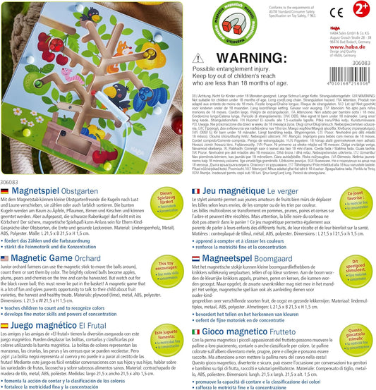 HABA Busy Board for Toddlers 2-4: Orchard Magnetic Maze Puzzle Game, Toddler Travel Toys & Montessori Toys