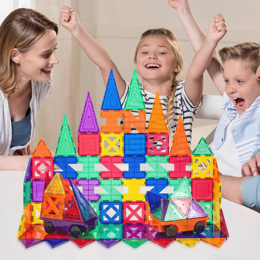 PicassoTiles Magnetic Building Block Set Geometry Shape Magnet Tiles Construction Toy STEM Learning Kit Educational Playset Playboard Pretend Play Stacking Blocks Child Brain Development PT16