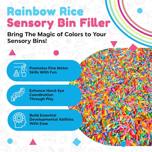 Sensory Bin Filler for Sensory Table - Colored Rice for Sensory Play (Flower Rice)