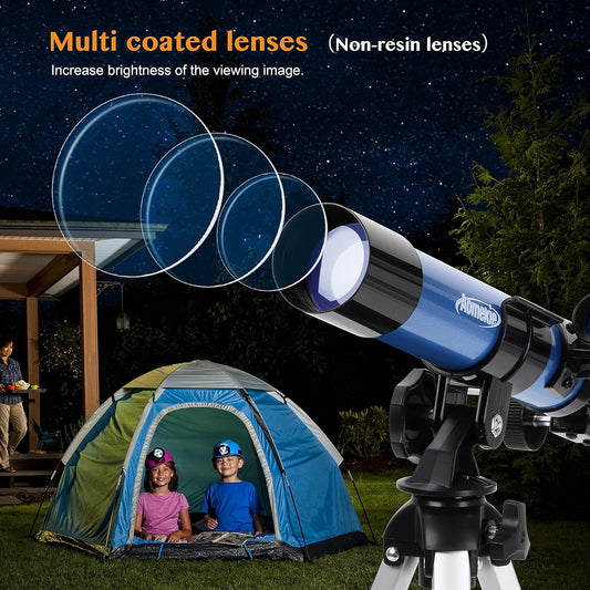 AOMEKIE 40/400 Portable Telescopes with Tabletop Tripod 2 Eyepieces for Kids and Astronomy Beginners with Finderscope and Compass,Space,Gifts(32, x)