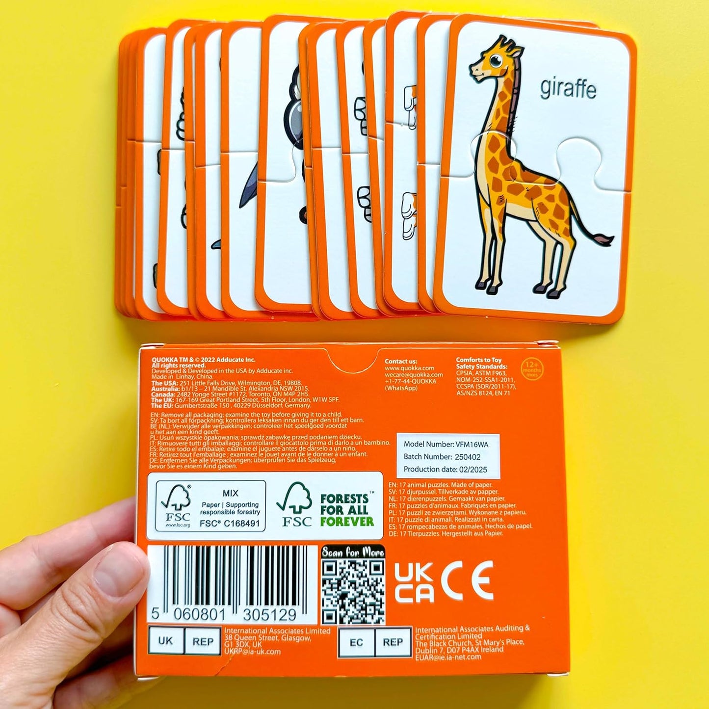 QUOKKA Toddler Puzzles Ages 2-4 – 100% Self-Correcting 16 Matching Pairs of Wood Animals – Educational Toddler Puzzles Ages 1-3 with 32 Pieces - Memory Matching Games for 3-5 Years Old Boys and Girls