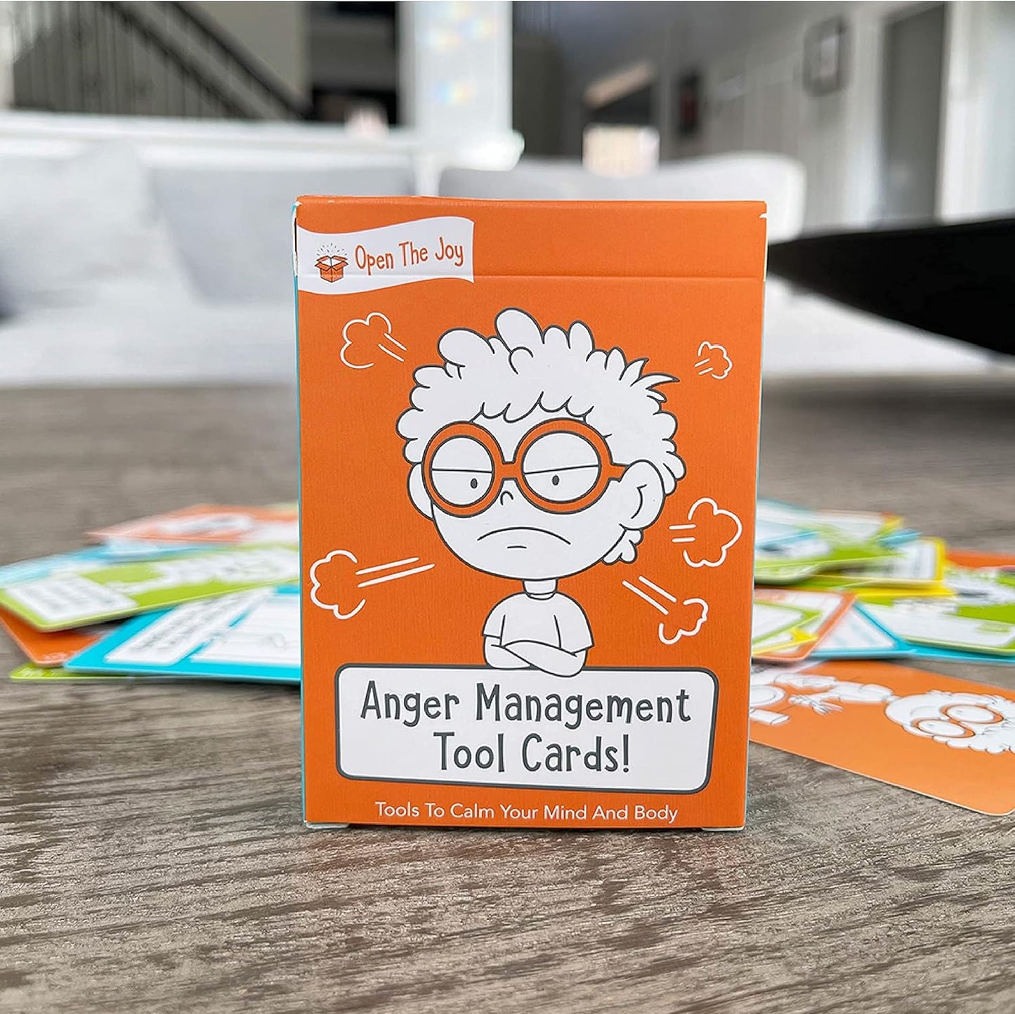Open The Joy Anger Management Card Game, 50 Prompt Cards, Control Feelings and Increase Emotional Intelligence, Anger Management for Kids Ages 4+