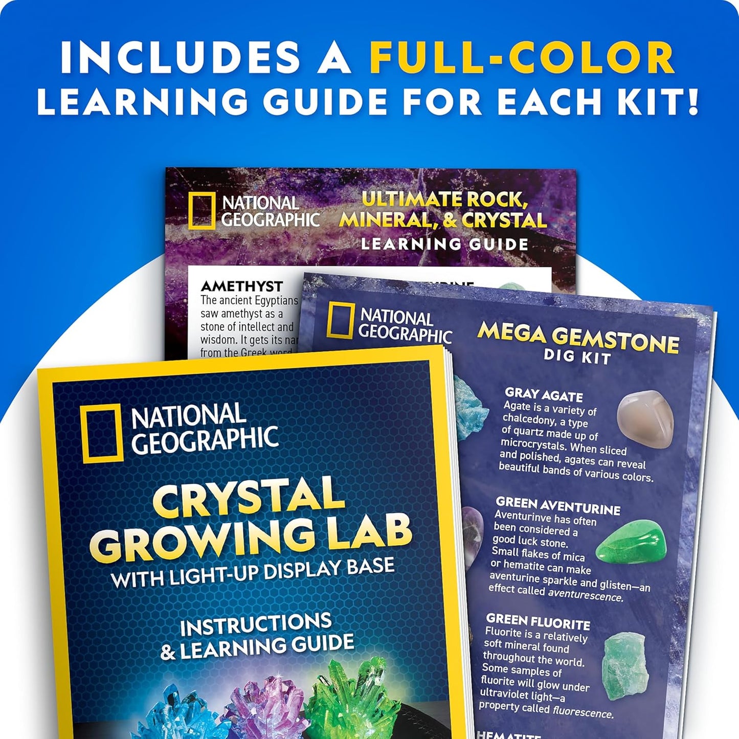 National Geographic Rock Collection Box for Kids – 300+ Piece Gemstones and Crystals Set Includes Geodes and Real Crystals, Rocks and Minerals, Science Kit for Kids, A Geology Gift for Boys and Girls