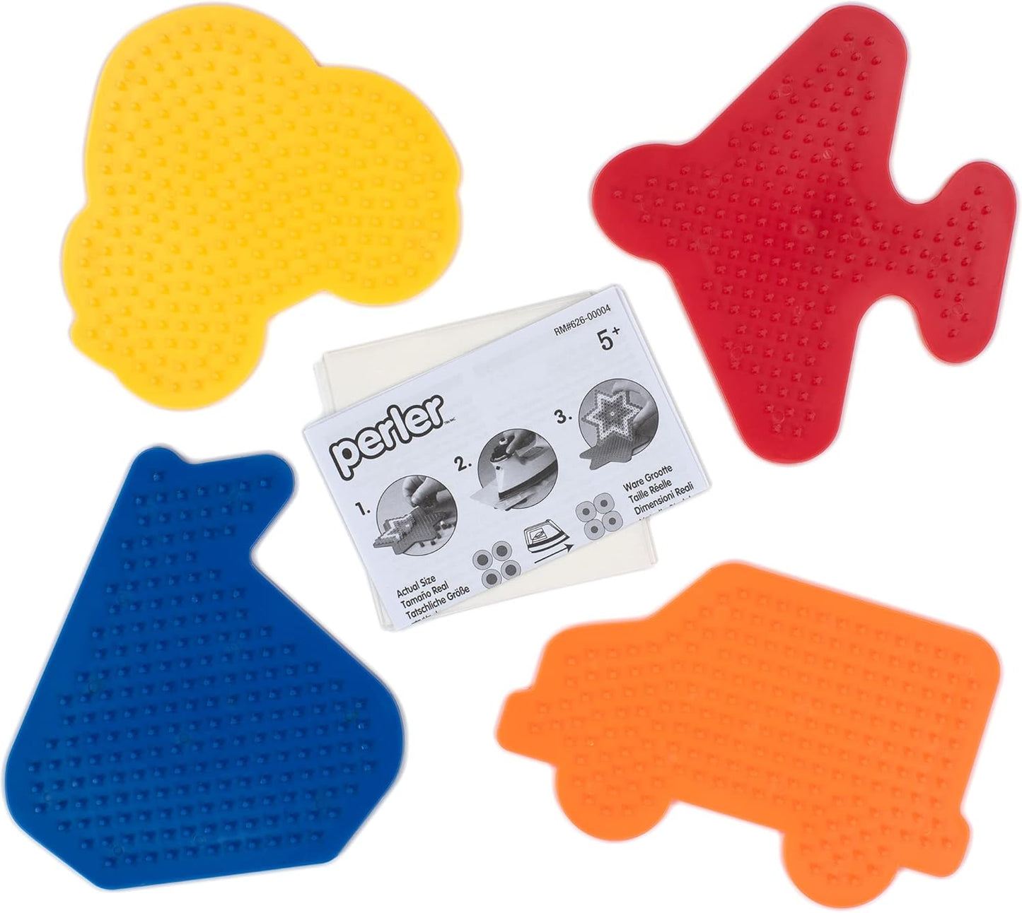 22645 Fuse Bead Pegboards 7-Pack-Boy/Girl/Bear/Monkey/Butterfly/2 Flowers