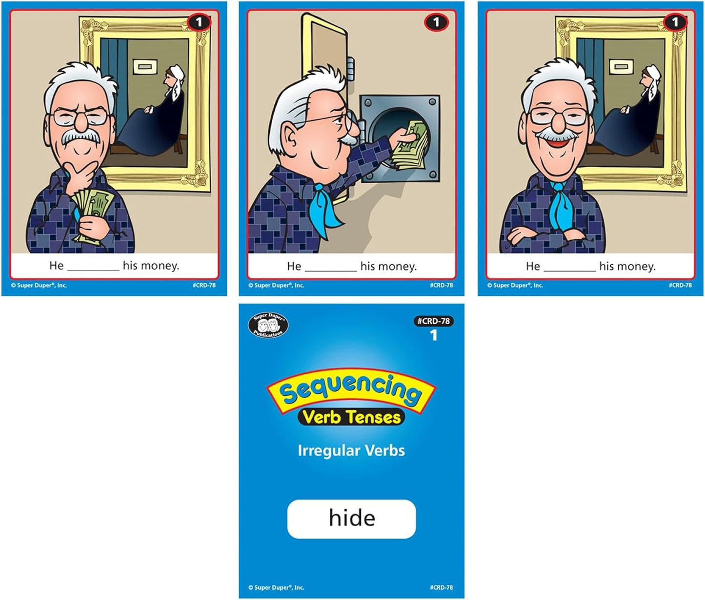 Sequencing Regular and Irregular Verb Tenses Fun Deck | Early Reader and Grammar Flash Cards | Educational Learning Materials for Children
