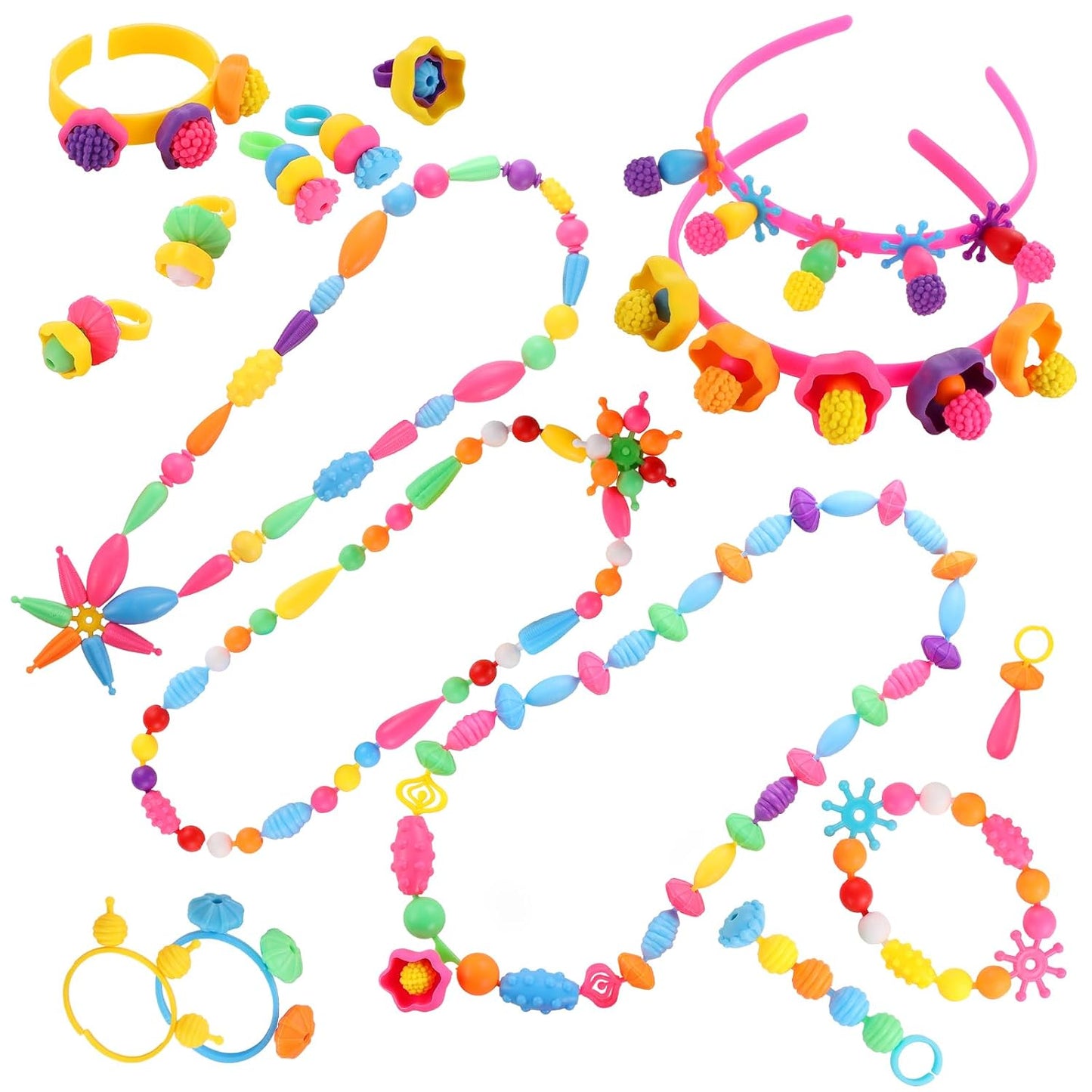 80 Pcs Hair Clips for Girls,700 Pcs+ Snap Pop Beads Creativity DIY Crafts for Kids
