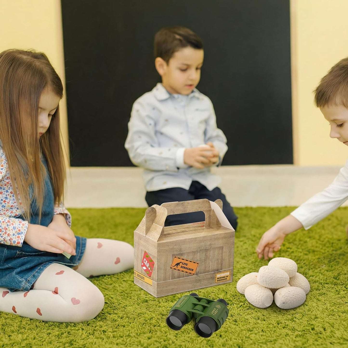 56 Pcs Dinosaur Eggs Dig Kit Toys for Kids Dinosaur Party Favors Dino Treat Boxes Telescope Excavation Tools Eggs Surprise Dino Birthday Decorations for Boys Girls