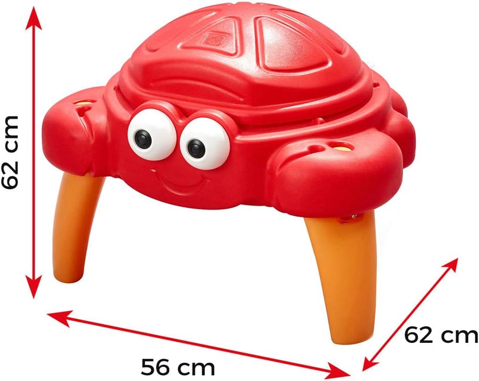 Crabbie Sand Table, Kids Sand Activity Sensory Table, 4 Piece Accessory Kit, Toddler Summer Outdoor Toys, Ages 1.5 - 6 Years Old