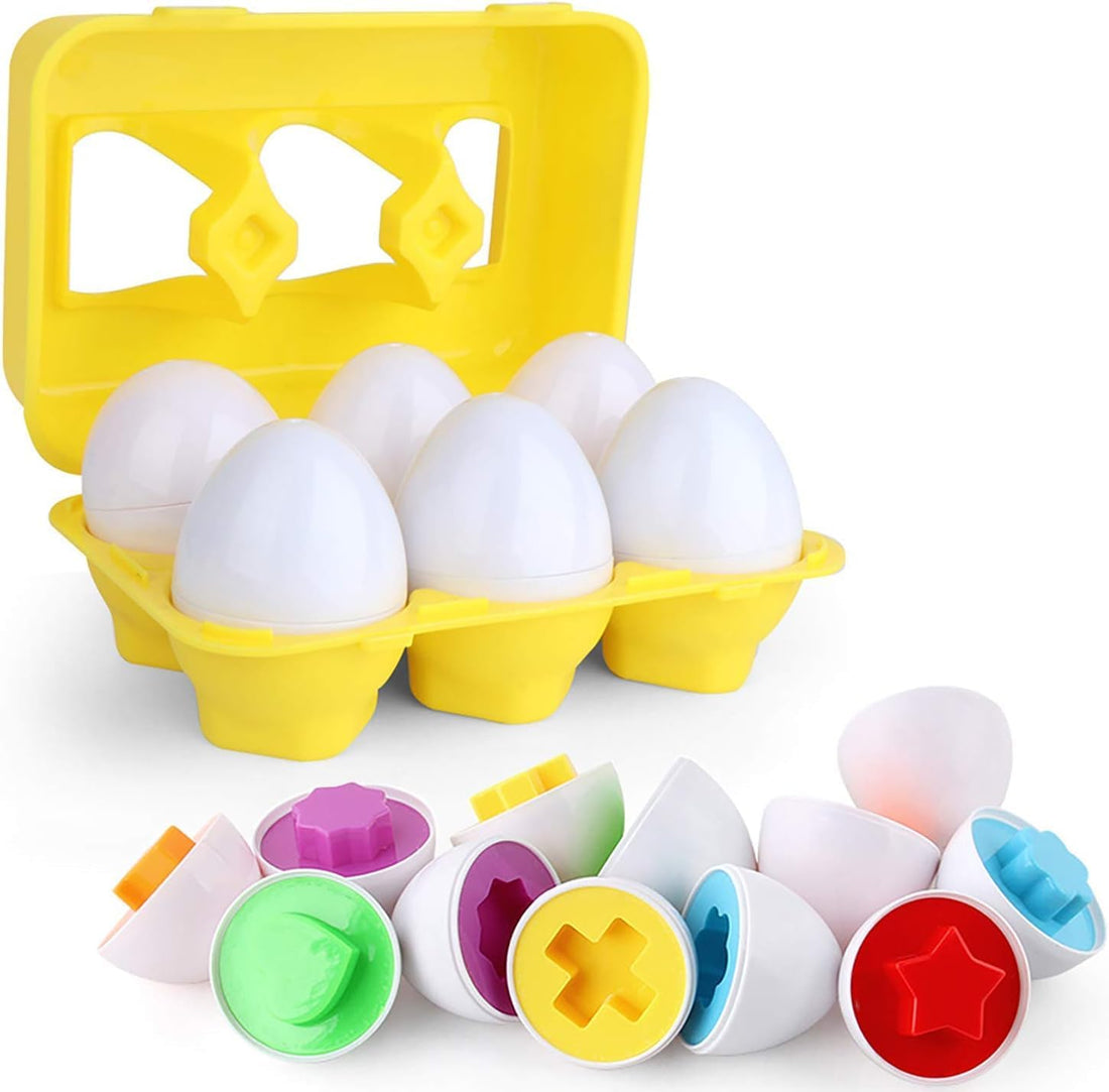 VUIYA Toddler Toys - Color Matching Egg Set - Educational Color, Shapes and Sorting Recognition Skills - Puzzle for Kid Baby 