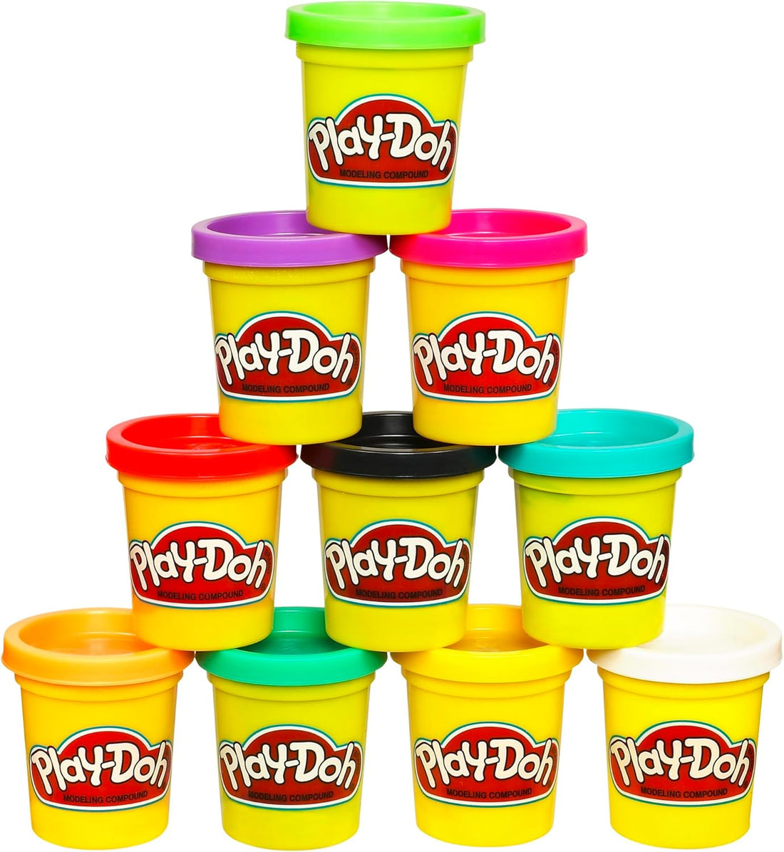Play Doh Modeling Compound 10-Pack Case of Assorted Colors, Non-Toxic 2 oz. Cans, Back to School Gifts, Prizes, & Party Favor
