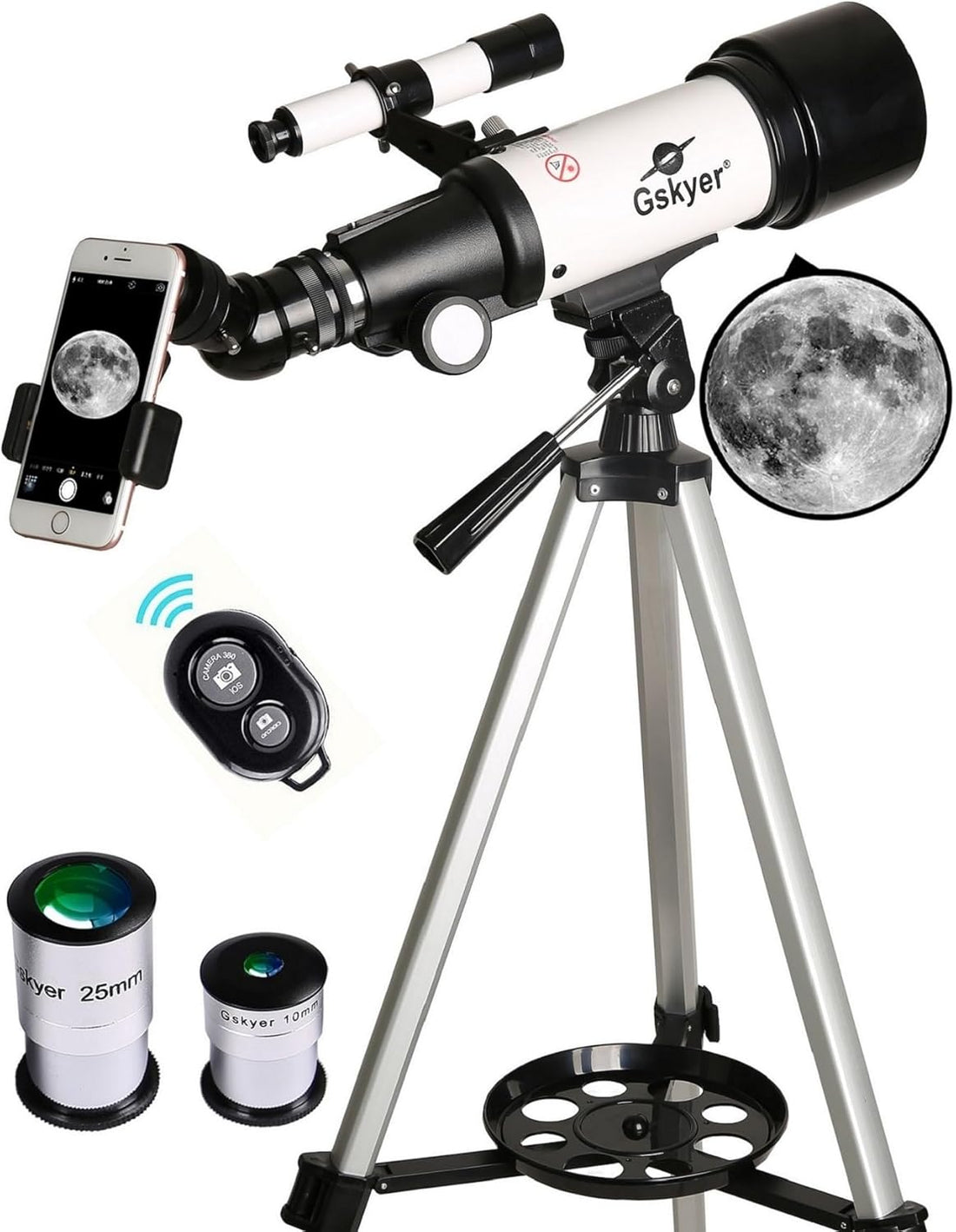 Gskyer Telescope, 70mm Aperture 400mm AZ Mount Astronomical Refracting Telescope for Kids Beginners - Travel Telescope with C