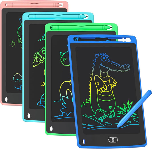 4 Pack LCD Writing Tablet for Kids, 8.5 Inch Colorful Doodle Board Drawing Tablet, Educational Learning Toys Birthday Gifts f