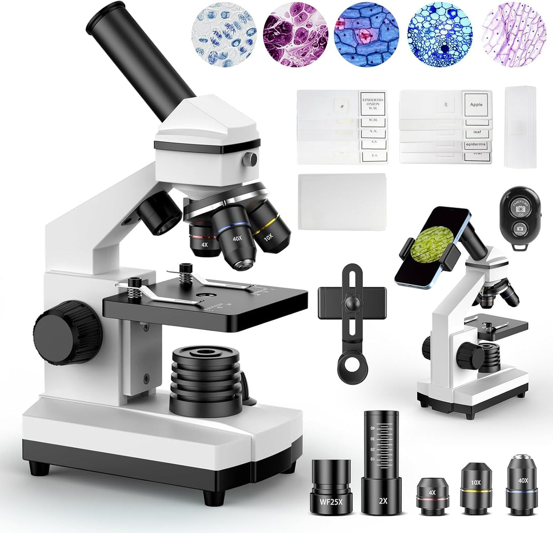 PalliPartners Compound Microscope for Adults & Students - 100X-2000X High-Power Biological Microscope for Students, School La