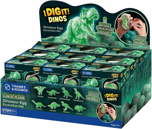 Thames & Kosmos I Dig It! Glow-in-the-Dark Dinosaur Egg Excavation Gift Set | 18 Dig-Out Kits in Individual Gift Boxes, Great