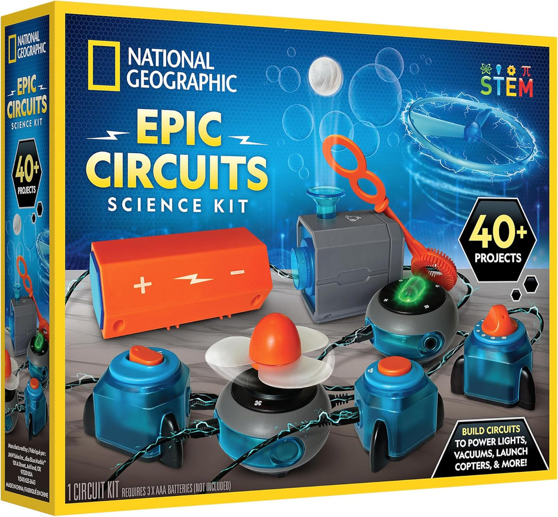 National Geographic Circuit Maker Electronics Science Kit – 60 Hands-On STEM Projects for Kids, Build Real Electrical Circuit