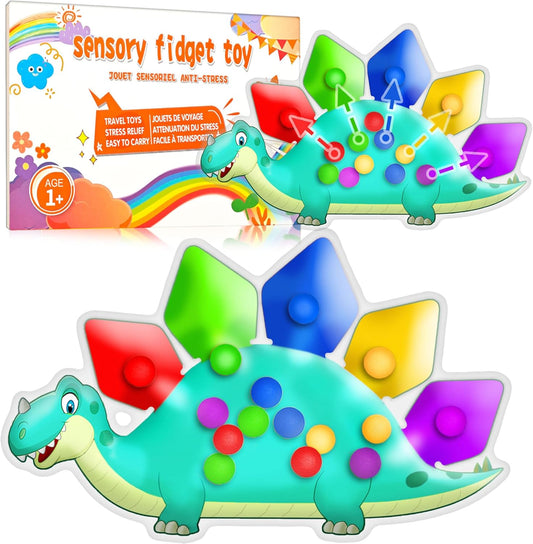 Dinosaur Color Sorting Sensory Toy Travel Toys for Toddler 1-3 Roadtrip Essenstial for Toddlers Boys Gifts Fine Motor Autism 