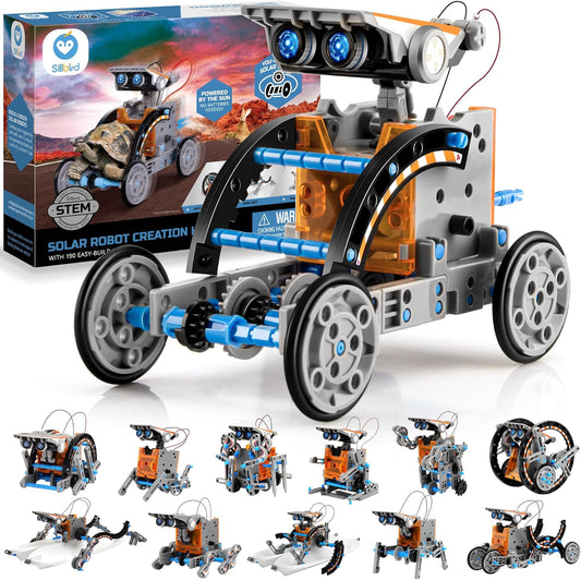 Sillbird Solar Robot Building Kit STEM Gift for Boys Aged 8-12, 12-in-1 DIY Science Educational Robotic Toys for Kids Teens B