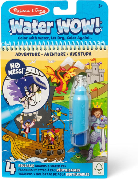 Melissa & Doug On The Go Water Wow! Mess Free Coloring Book, Reusable Water-Reveal Activity Pad, Vehicles, Travel Toys, Party