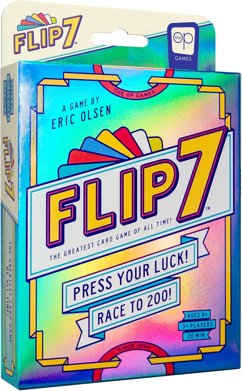 USAOPOLY Flip 7, The Ultimate Blend of Press Your Luck & Strategy, Fast-Paced Addictive Card Game,Quick to Learn & Easy to Te