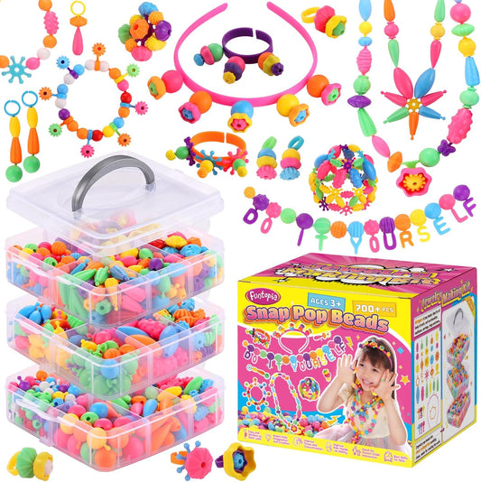 Pop Beads 700+ Pcs Arts and Crafts for Kids 4-6 and Polymer Clay for Kids