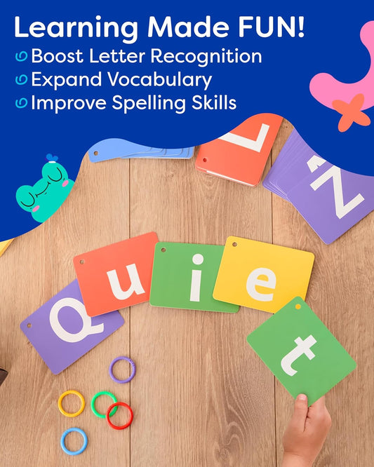 Alphabet Flash Cards - Thick ABC Flash Cards for Kids Ages 3-6 - Lowercase & Uppercase Letter Recognition Learning Game
