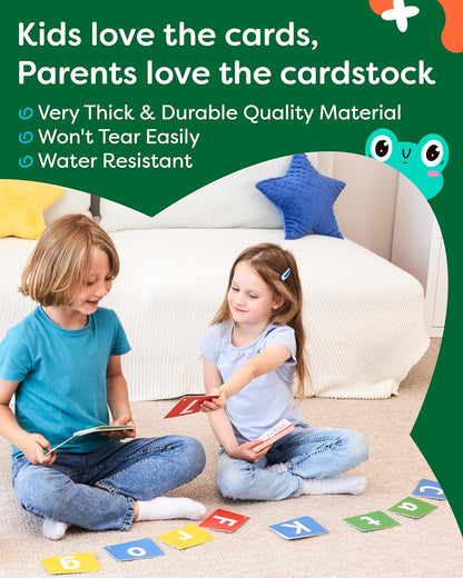Alphabet Flash Cards - Thick ABC Flash Cards for Kids Ages 3-6 - Lowercase & Uppercase Letter Recognition Learning Game