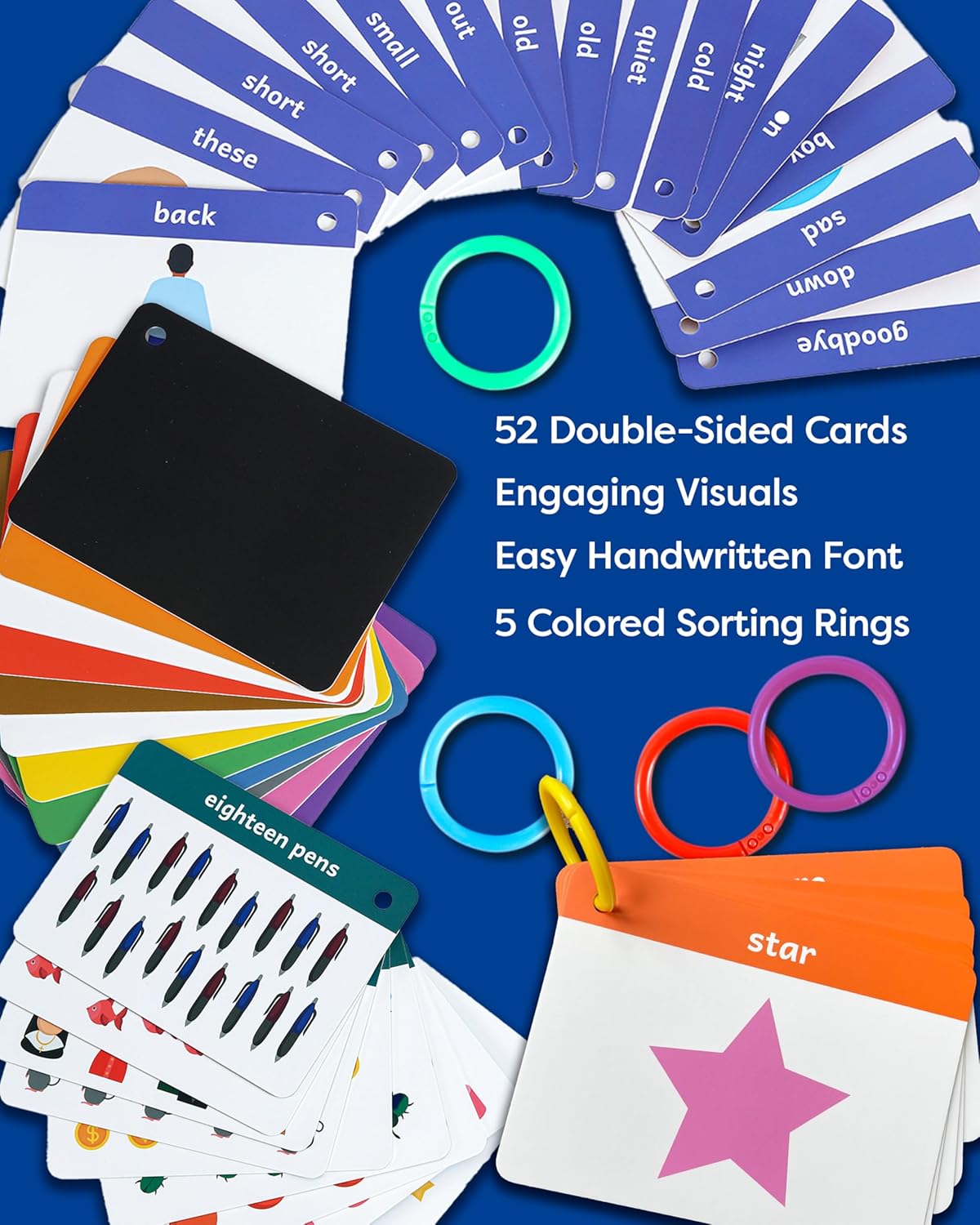 Alphabet Flash Cards - Thick ABC Flash Cards for Kids Ages 3-6 - Lowercase & Uppercase Letter Recognition Learning Game