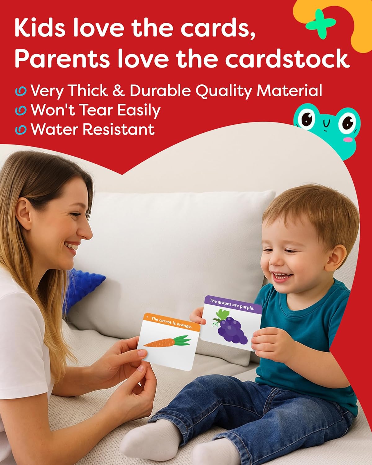 Alphabet Flash Cards - Thick ABC Flash Cards for Kids Ages 3-6 - Lowercase & Uppercase Letter Recognition Learning Game