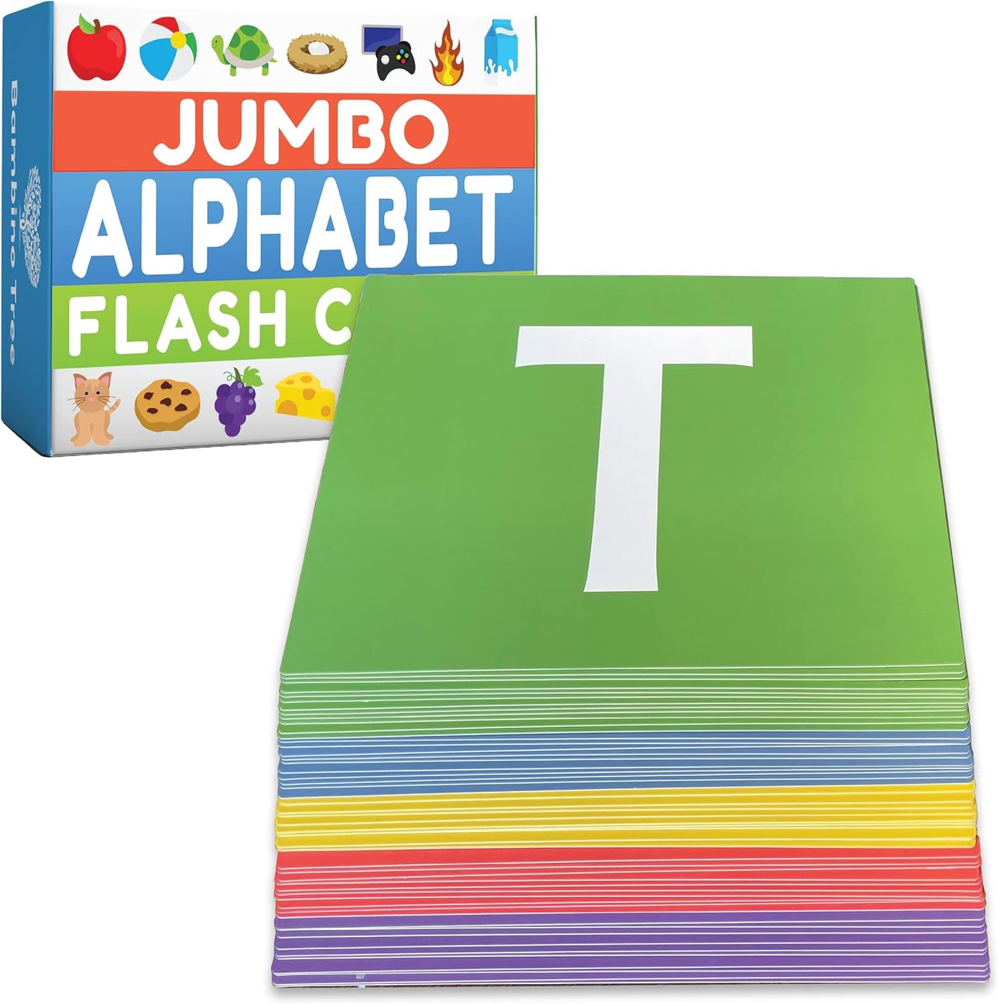 Alphabet Flash Cards - Thick ABC Flash Cards for Kids Ages 3-6 - Lowercase & Uppercase Letter Recognition Learning Game